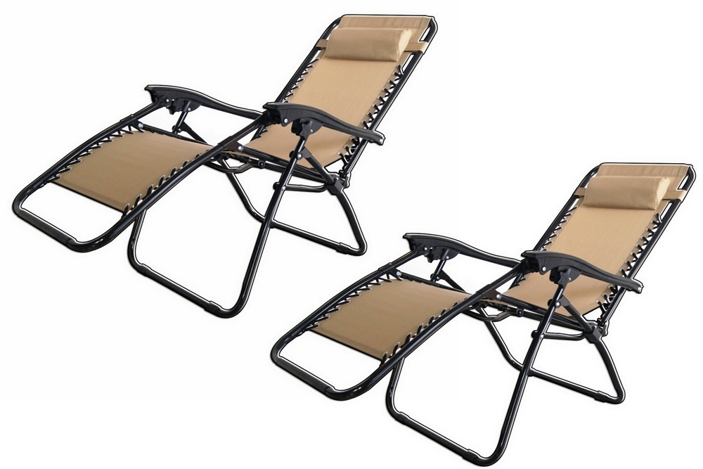 2x Palm Springs Zero Gravity Garden Chairs Lounge/Outdoor Yard Patio