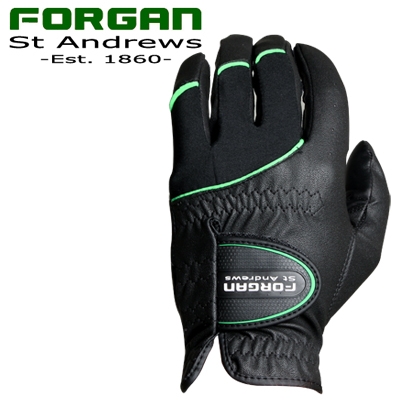 2 Forgan of St Andrews MENS AW Golf Gloves BLACK