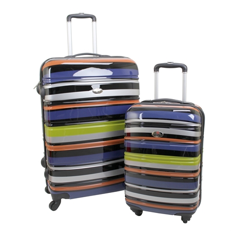 Swiss Case 4 Wheel 2pc Suitcase Set TECHNICOLOR