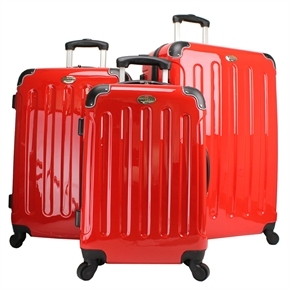 Swiss Case RED 4 wheel 3 PC Hardcase Luggage Set