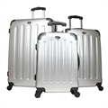 Swiss Case SILVER 4 wheel 3pc Hardcase Luggage Set