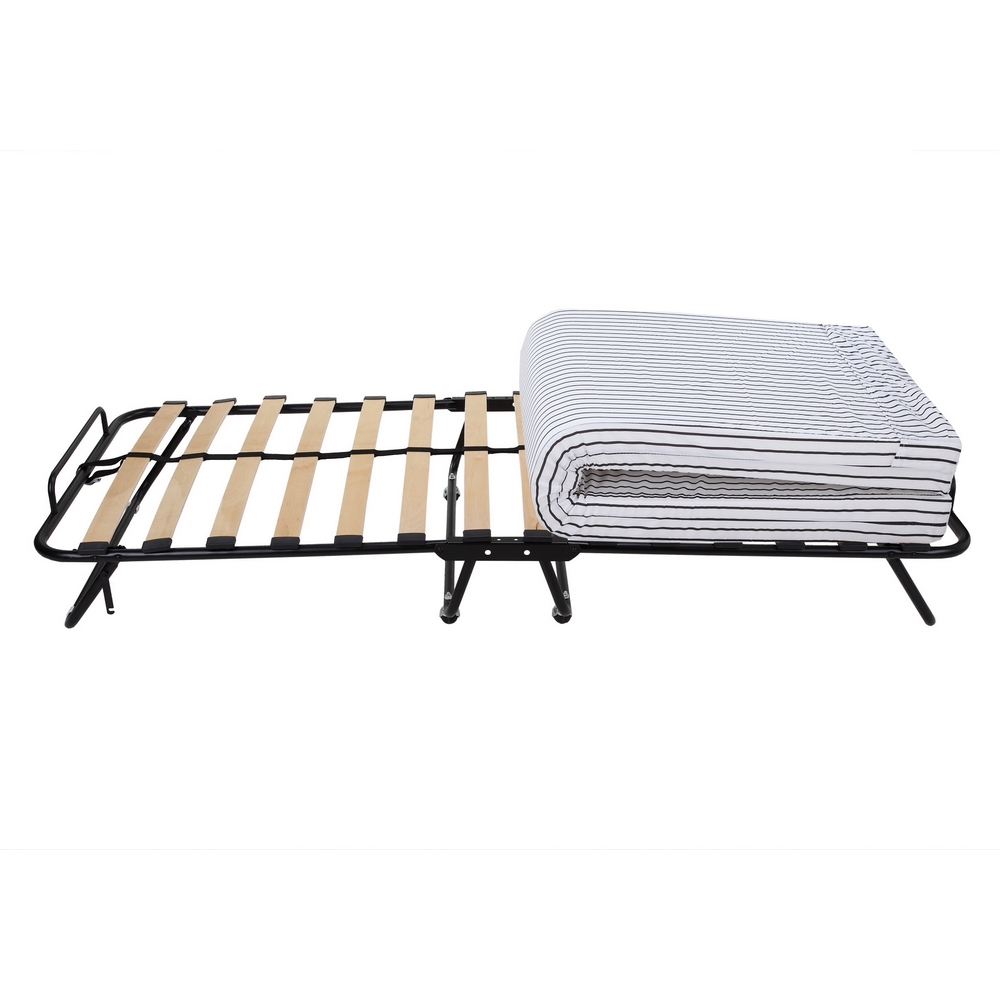Homegear Rollaway Heavy Duty Steel Frame Wooden Slat Folding Twin Guest