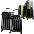 Swiss Case 4 Wheel EZ2C 2pc Suitcase Set BLK/YELLW