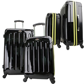 Swiss Case 4 Wheel EZ2C 2pc Suitcase Set BLK/YELLW