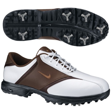 Nike Mens  Heritage WHITE/BROWN Golf Shoes