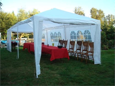 10' x 30'  White Party Tent w/Windows & Sidewalls